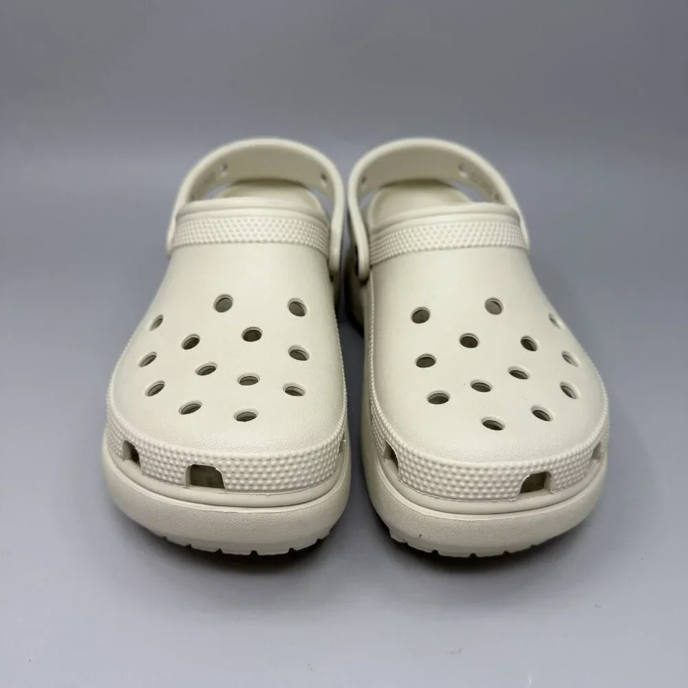 Crocs Classic Bae Platform Clog Shoes Womens Size 8 Beige Tan Slip On Comfort - Picture 4 of 10